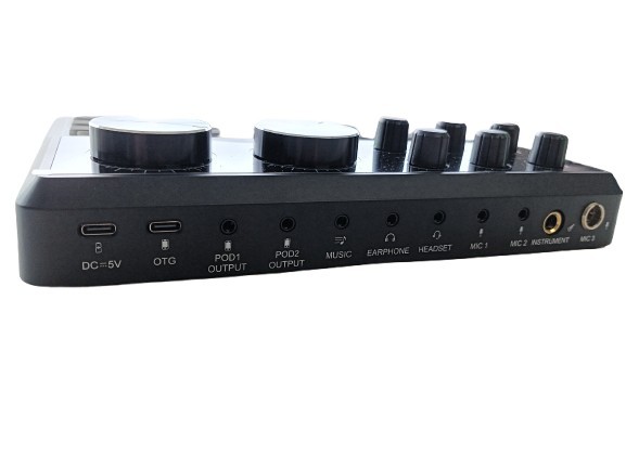 PUPGSIS T8 Pro Podcast Equipment Bundle w/ Audio Interface & Studio Mic Black