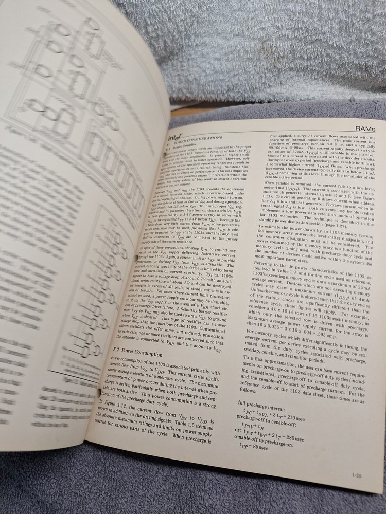 The Intel Memory Design Handbook August 1973 Vintage Computing Chips Ram Rom