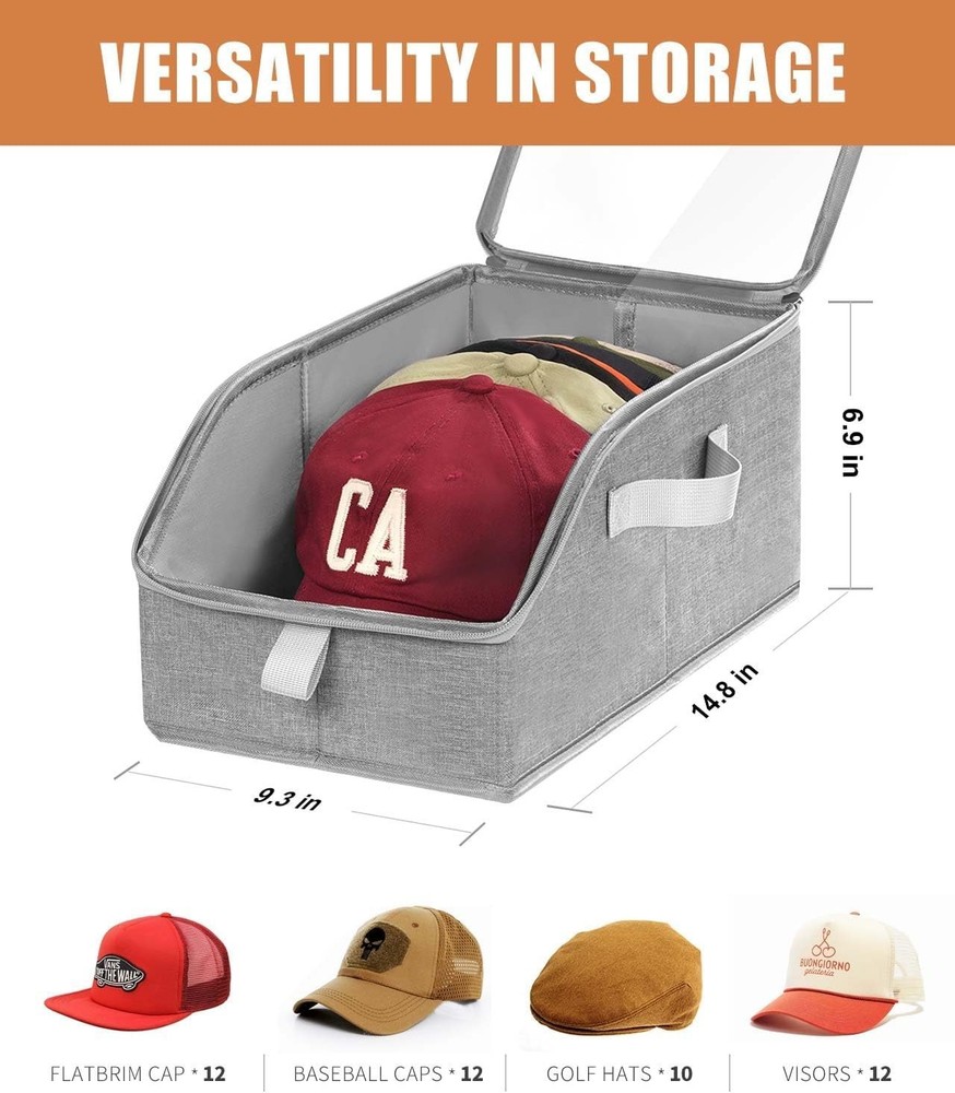 Hat Organizer for Baseball Caps, Hat Storage Holder Container for Closet 1