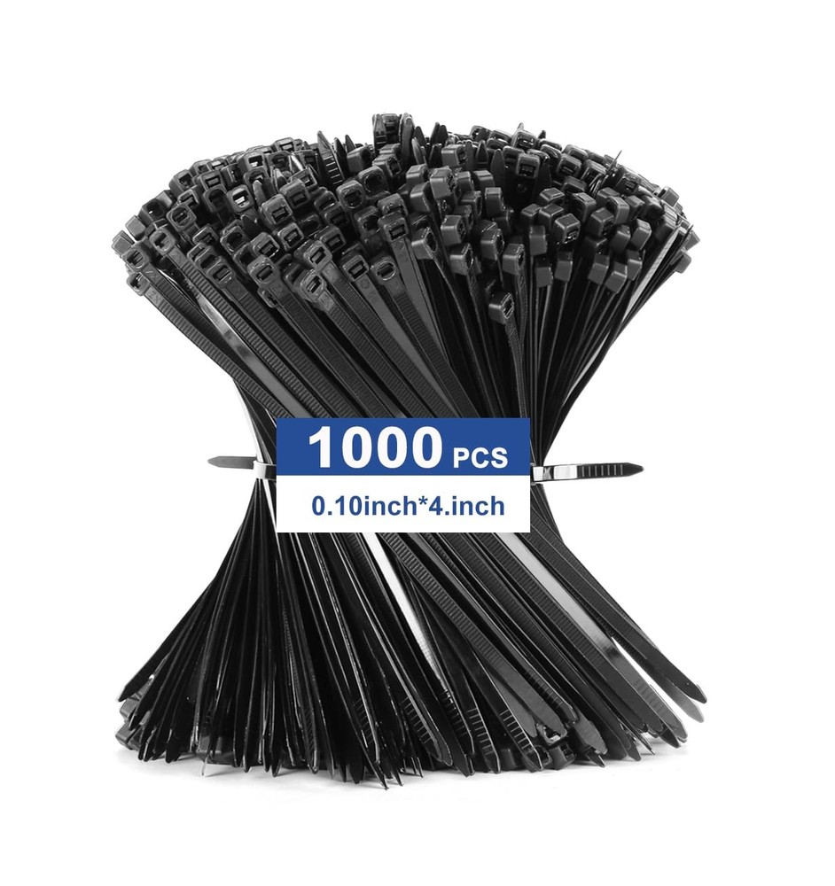 1000 Pcs 4 Inch Multipurpose Zip Ties Self Locking Small Cable Wire Ties