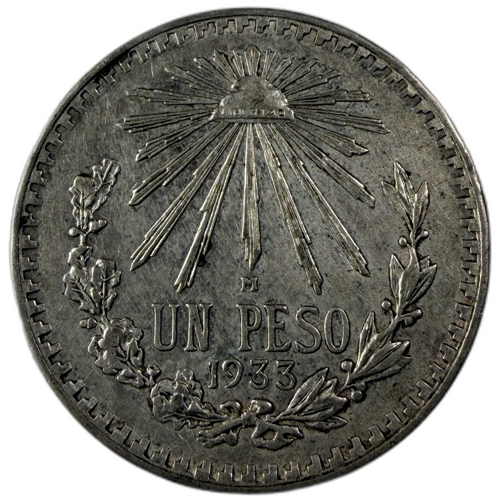 Mexico - 1 Peso - 1933 - KM#455 - Silver .720