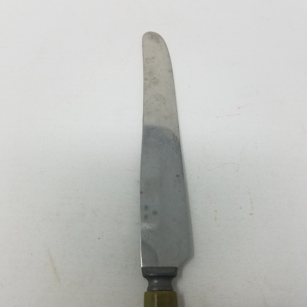 Vintage Green Bakelite Handle Flatware Butter Knife Silverware Tableware MCM 30s