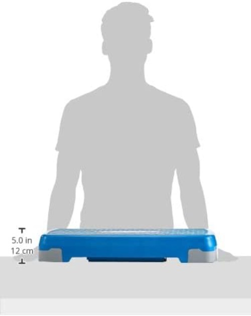 Compact Aerobic Step Platform - Adjustable 4 or 6 Inch Exercise Step in Blue