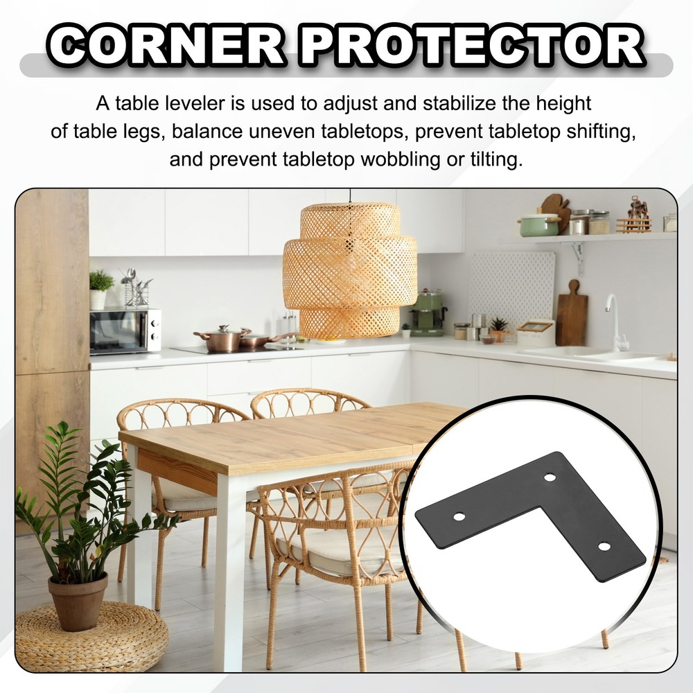 4pcs for Corner Protector, L Bracket 0.13\" Matte Black