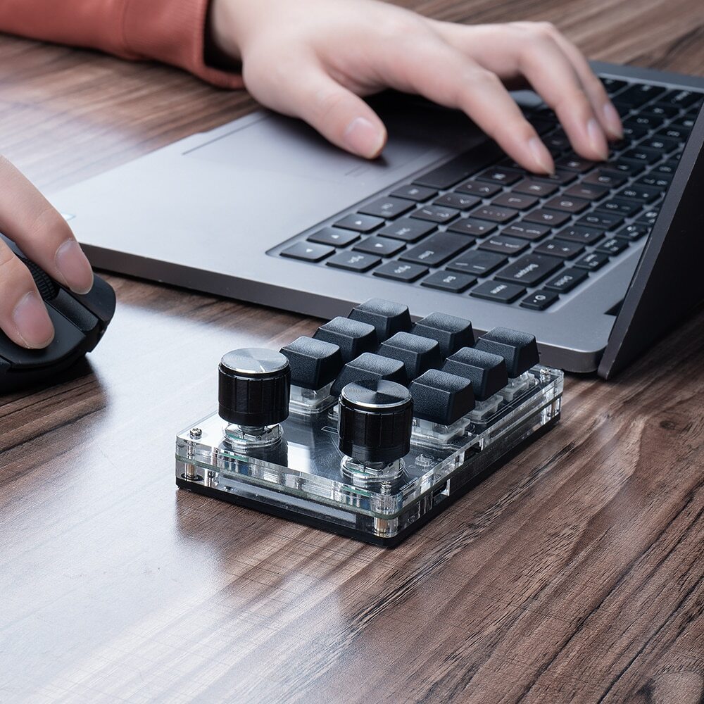 Macro Keyboard Mechanical Programmable Hotswap Red Switches 6 keycaps