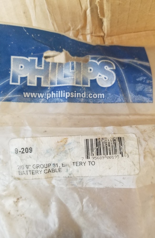 2/0 9" Negative Stackable Battery Cable for Group 31 Batteries 9-209 Phillips