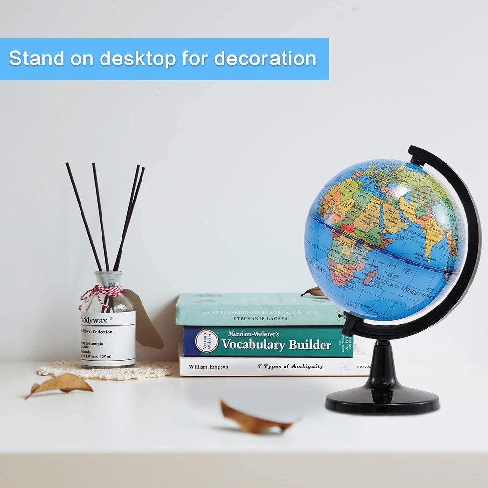 WORLD GLOBE EARTH Map Rotating Geography Ocean Classroom Learning Desktop