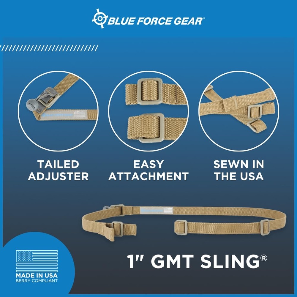 Blue Force Gear GMT Sling - Adjustable Nylon Strap, Secure Double-Locking Buckle