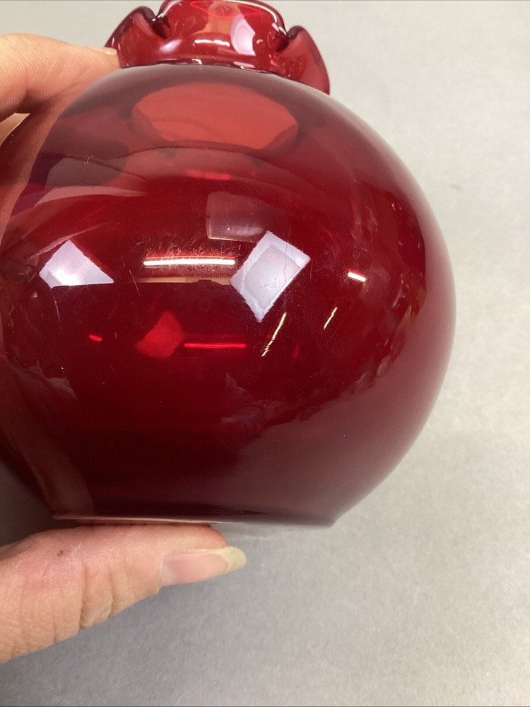 Anchor Hocking Ruby Red Glass Flower Vase - 4.25”H