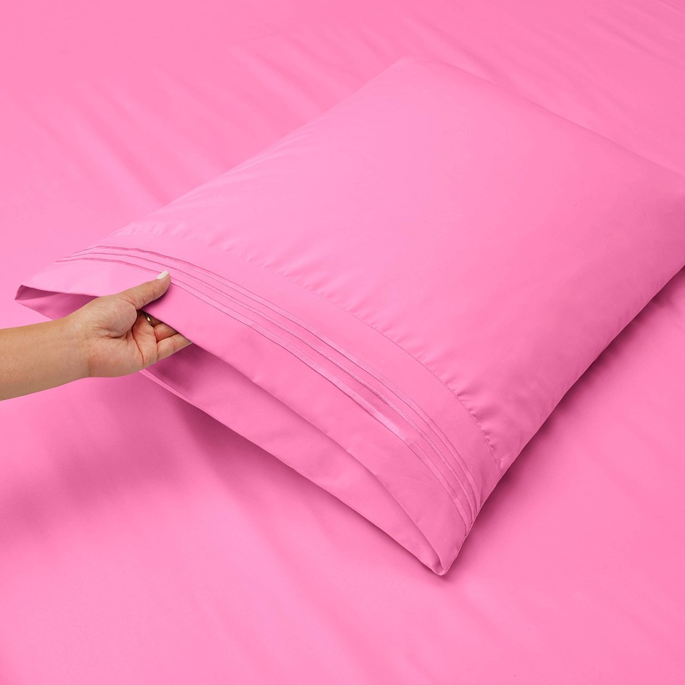 Hearth & Harbor King Sheets 4-Piece Double Brushed Microfiber Bedding Set Light