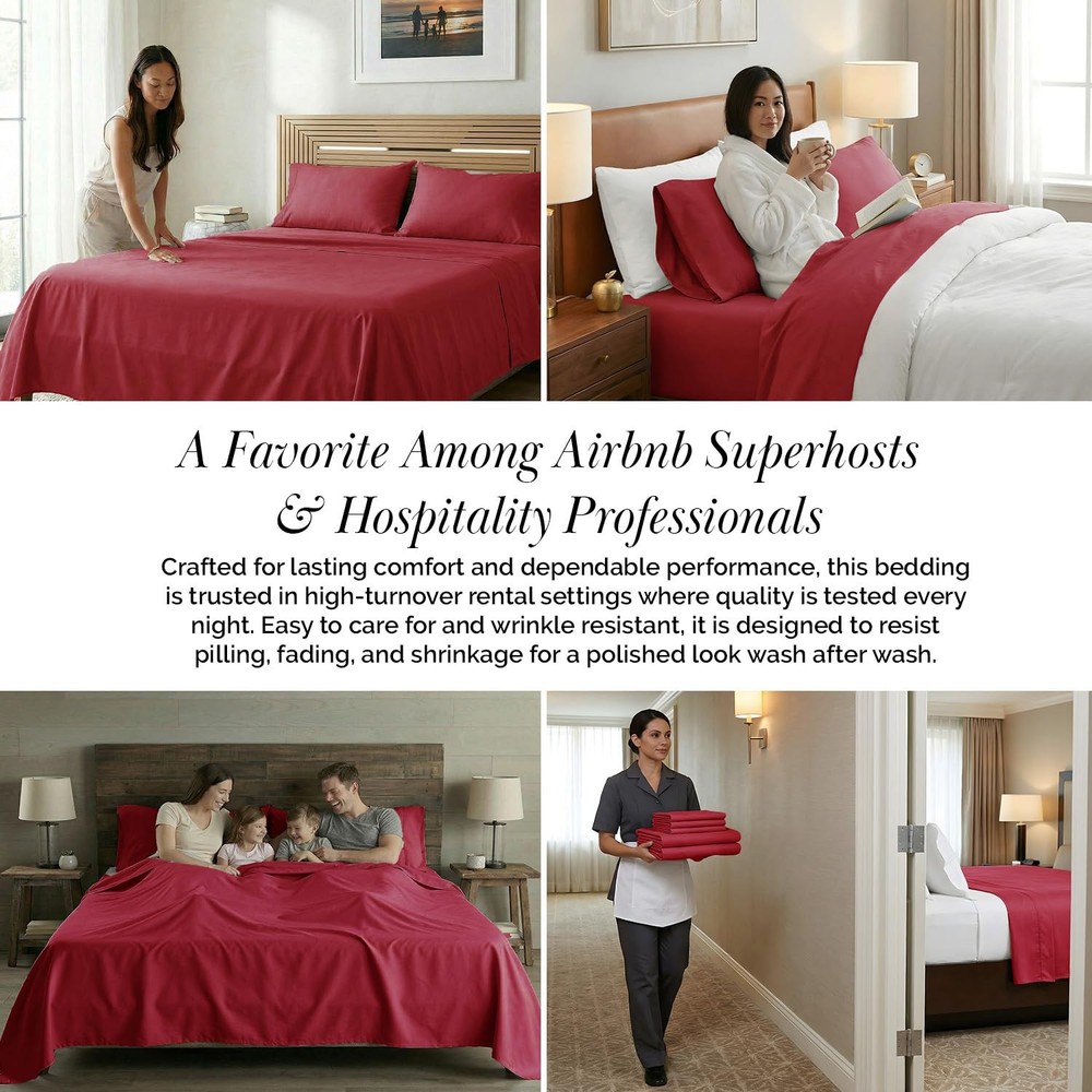 , Inc. 14" Deep Pocket Queen Size Sheets, 3-Piece Microfiber Bedding Set, Dee...