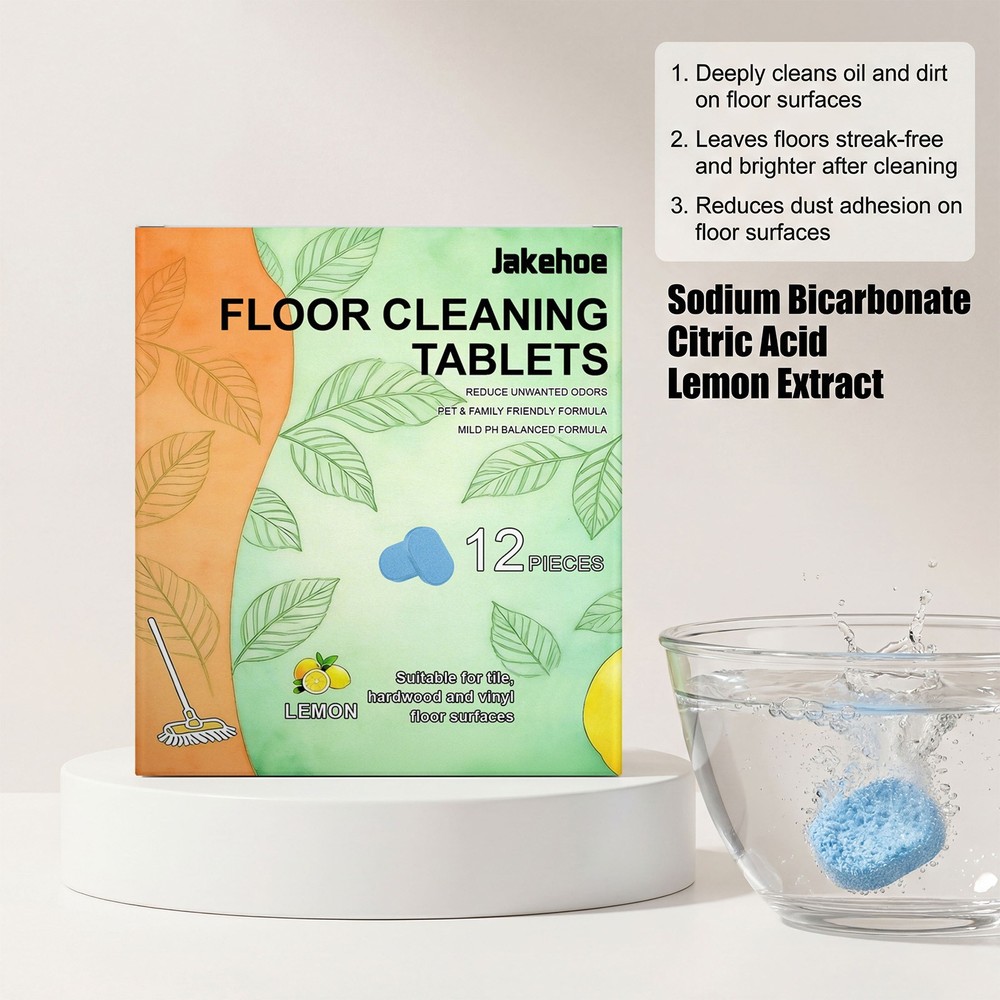 12pcs Floor Cleaning Solution Tablet Deep Cleans For Multiple Hard Floors ~HOT