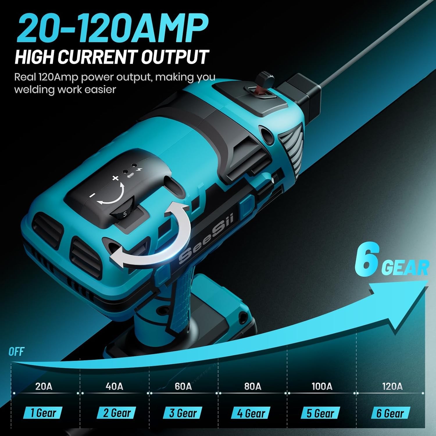 Seesii 110V Welding Machine 120Amp Portable ARC Welder Gun Hand Held Welder