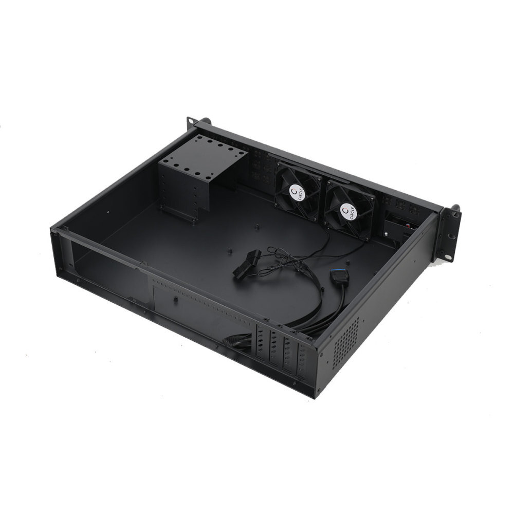 19" rack server housing 2U 2U black - only 38cm deep