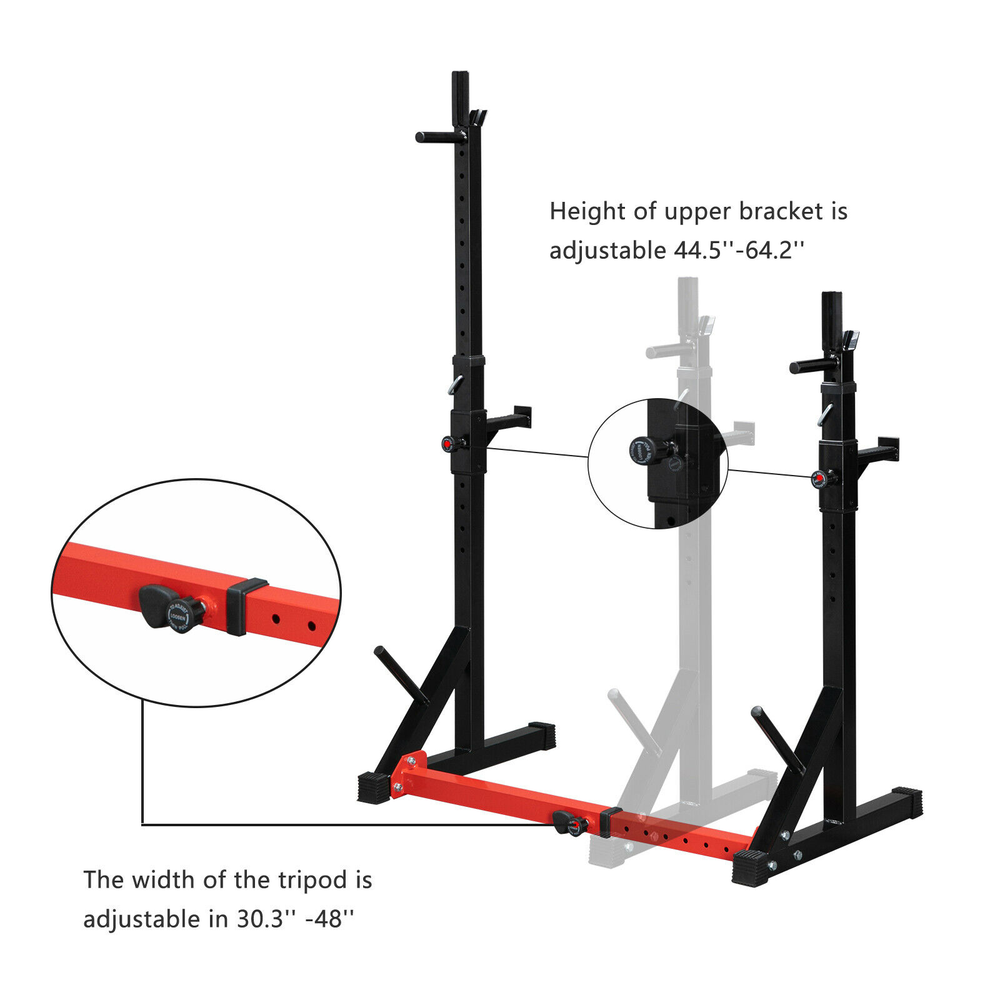Multi-function Home Fitness Adjustable Barbell Stand Squat Bench Press Trainer