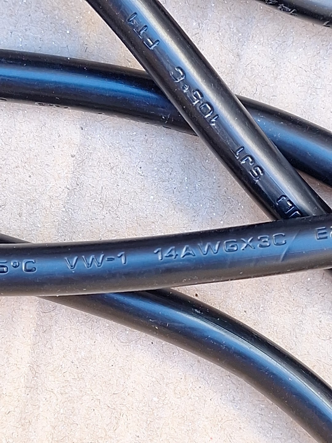 Replacement Power Tool Cord 9 Ft 14/3 14 Gauge 3 Wire 300 Volt SJT w/ Terminals