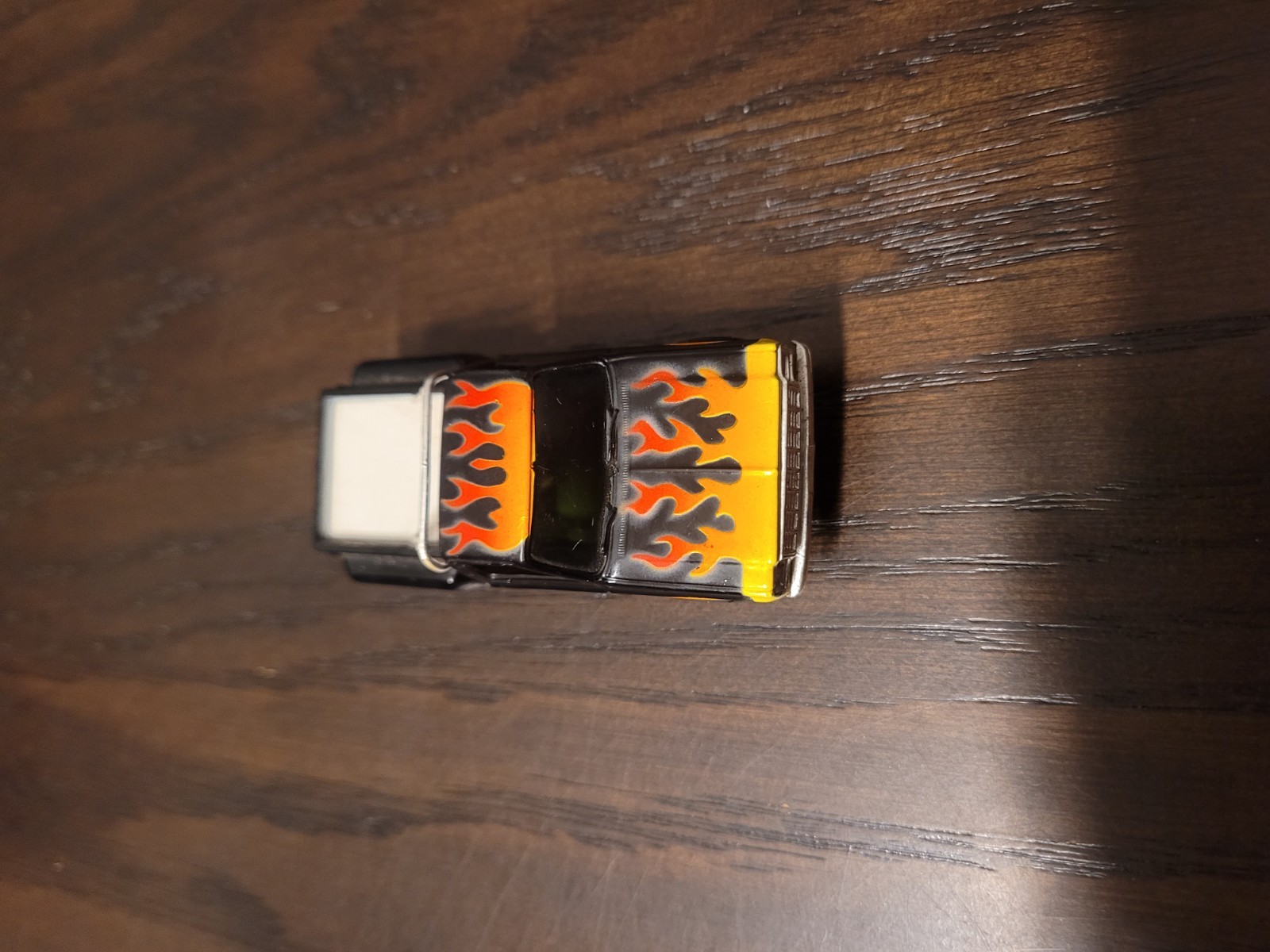 Tyco Chevy Pick Up Truck HP2 Chassis Black W/ Flames Chrome Roll Bar And Wheels