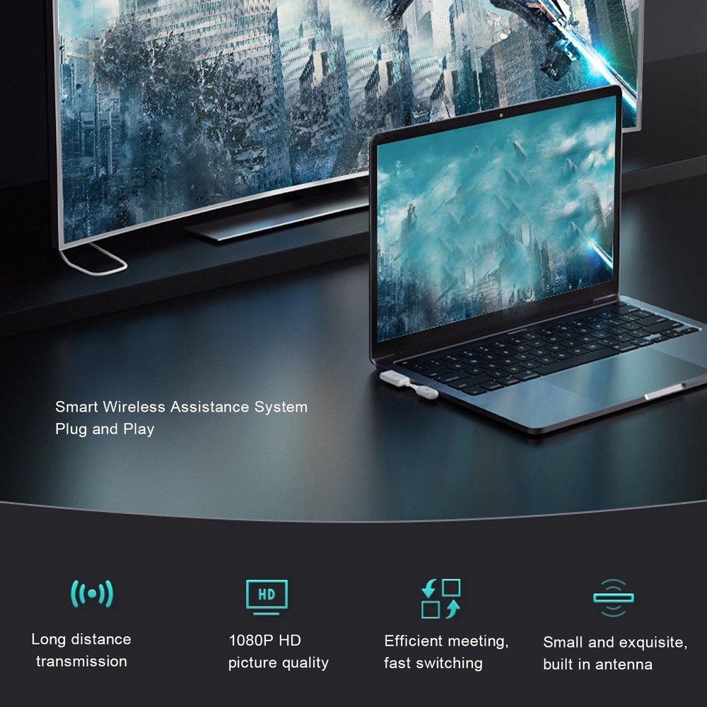 Wireless HD Multimedia Interface Transmitter Receiver Portable Plug And Play