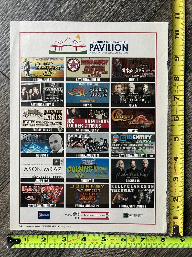 KISS Concert Ad Advert The Tour Houston TX Aug 3 2012 Motley Crue Vintage Kiss B