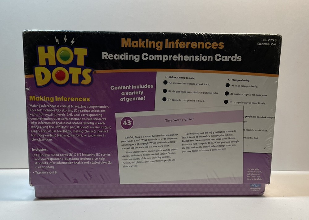 Hot Dots - Making Inferences - Reading Comprehension Cards - Grades 2-6 New Read
