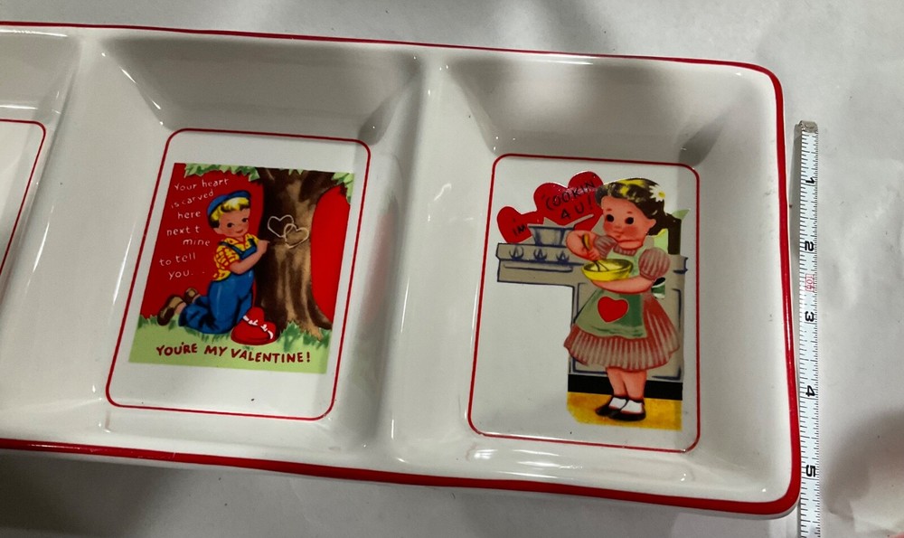 Rosanna Studios divided Valentine serving dish