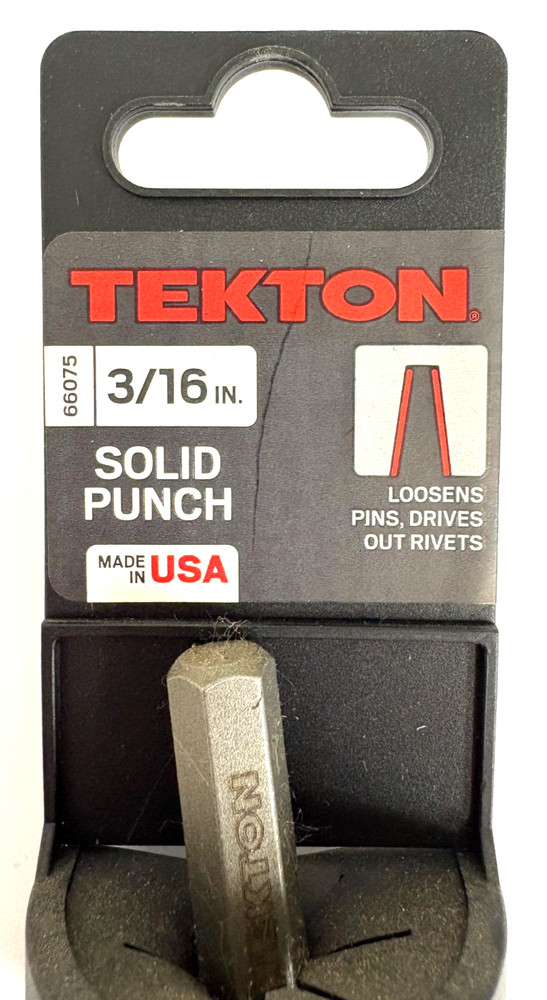 3/16" TEKTON 66075 SOLID PUNCH 5" LONG USA