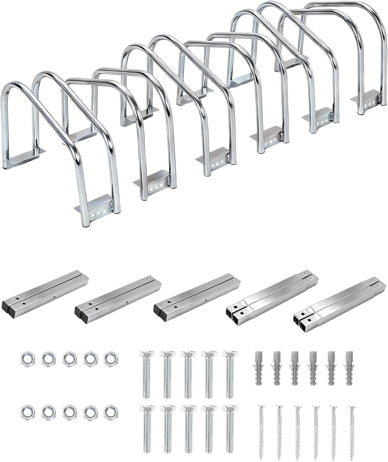 2-6 Compartment Bike Storage Rack Bicycle Floor Parking Stand for Home Garage