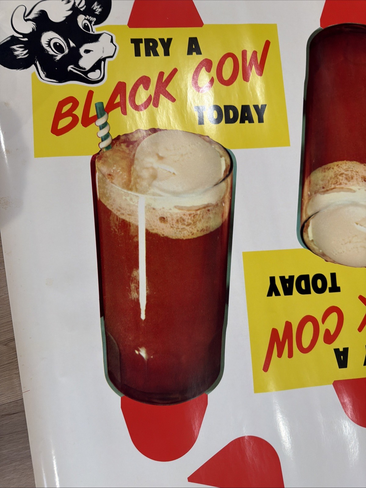 Vintage Elsie the Cow Borden Dairy Advertising Poster Sign 1957 #181