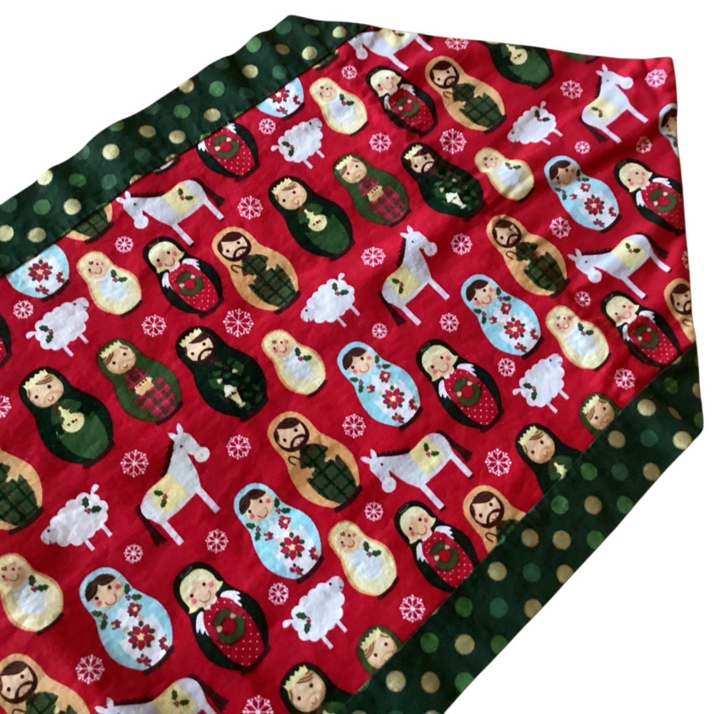 Matryoshka Doll Nativity Handmade Table Runner 40”