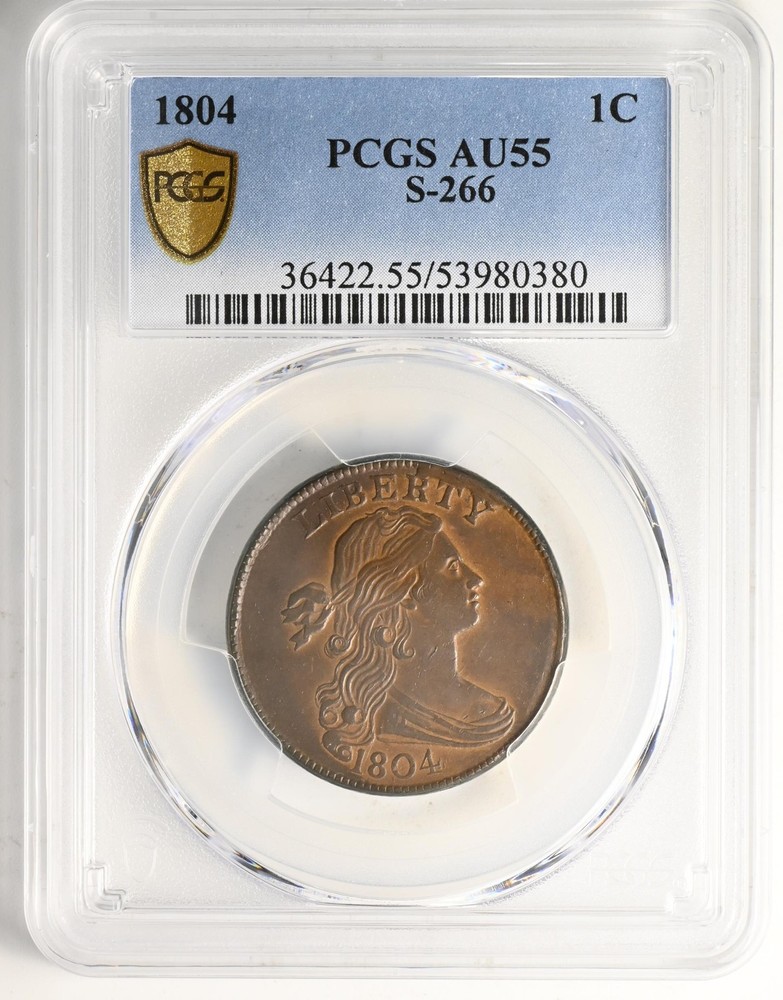 1804 DRAPED BUST 1C PCGS MS 55 BN