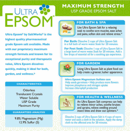 Ultra Epsom Unscented Bath Salt, 18 Pound Bag