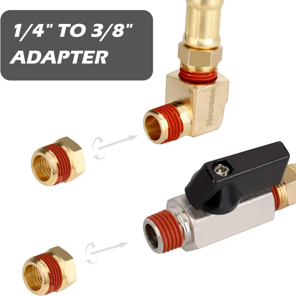 Extended Tank Drain Valve Assembly Kit for Air Compressor, Including 10 Inche