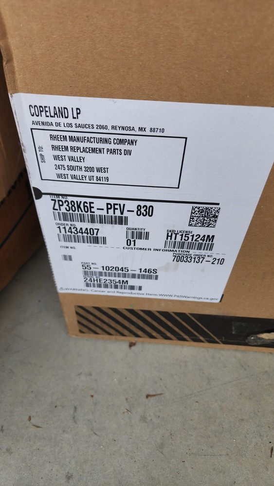Copeland ZP38K6E-PFV-830 Scroll Compressor