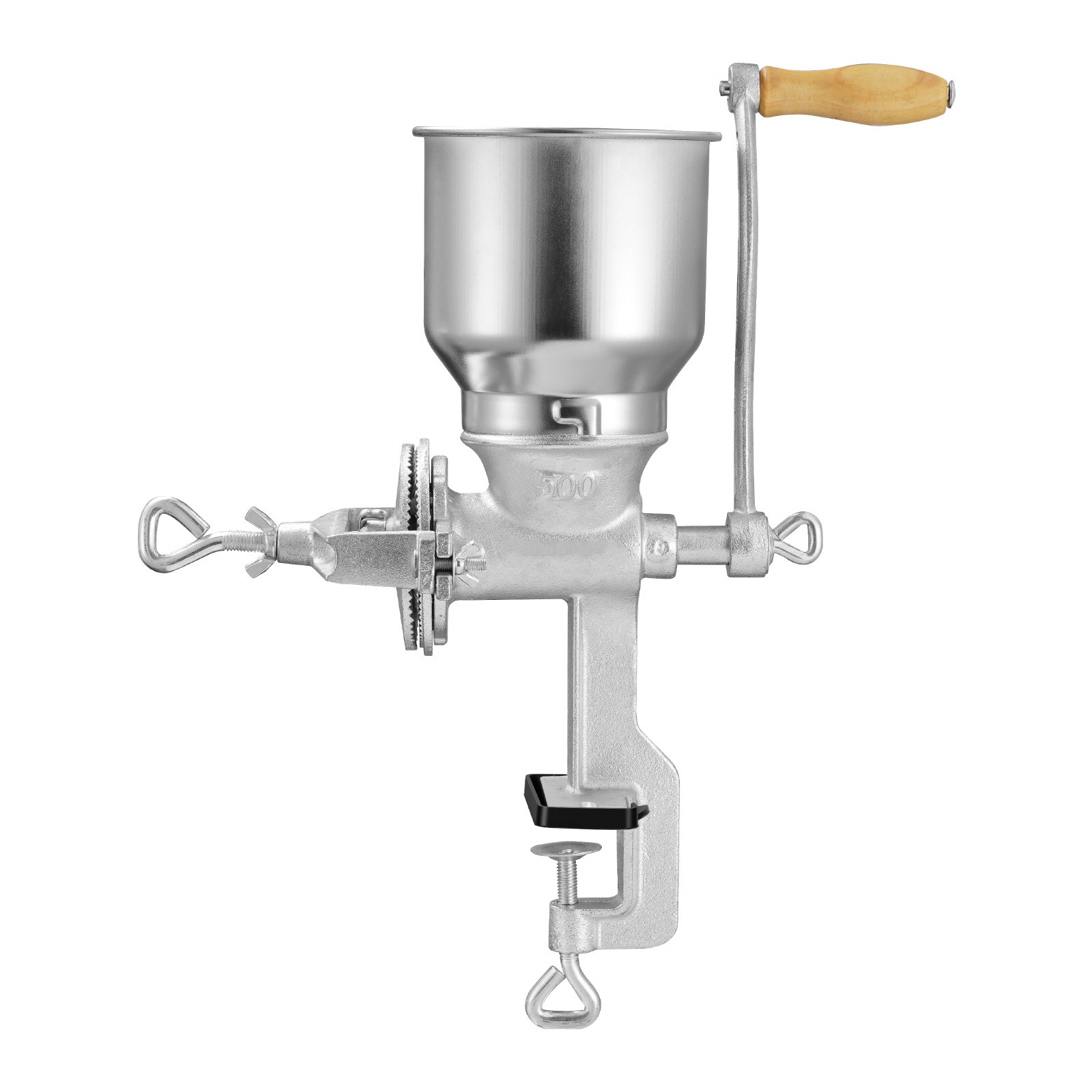 Uimoso Manual Grain Mill with High Hopper, Hand-Crank Cast Iron Corn and Grinder