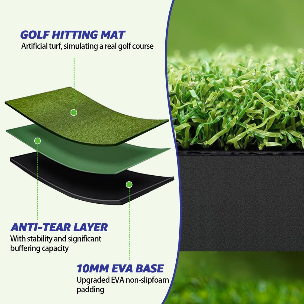Golf Practice Hitting Mat Premium Turf , 5 x 4 FT 26mm