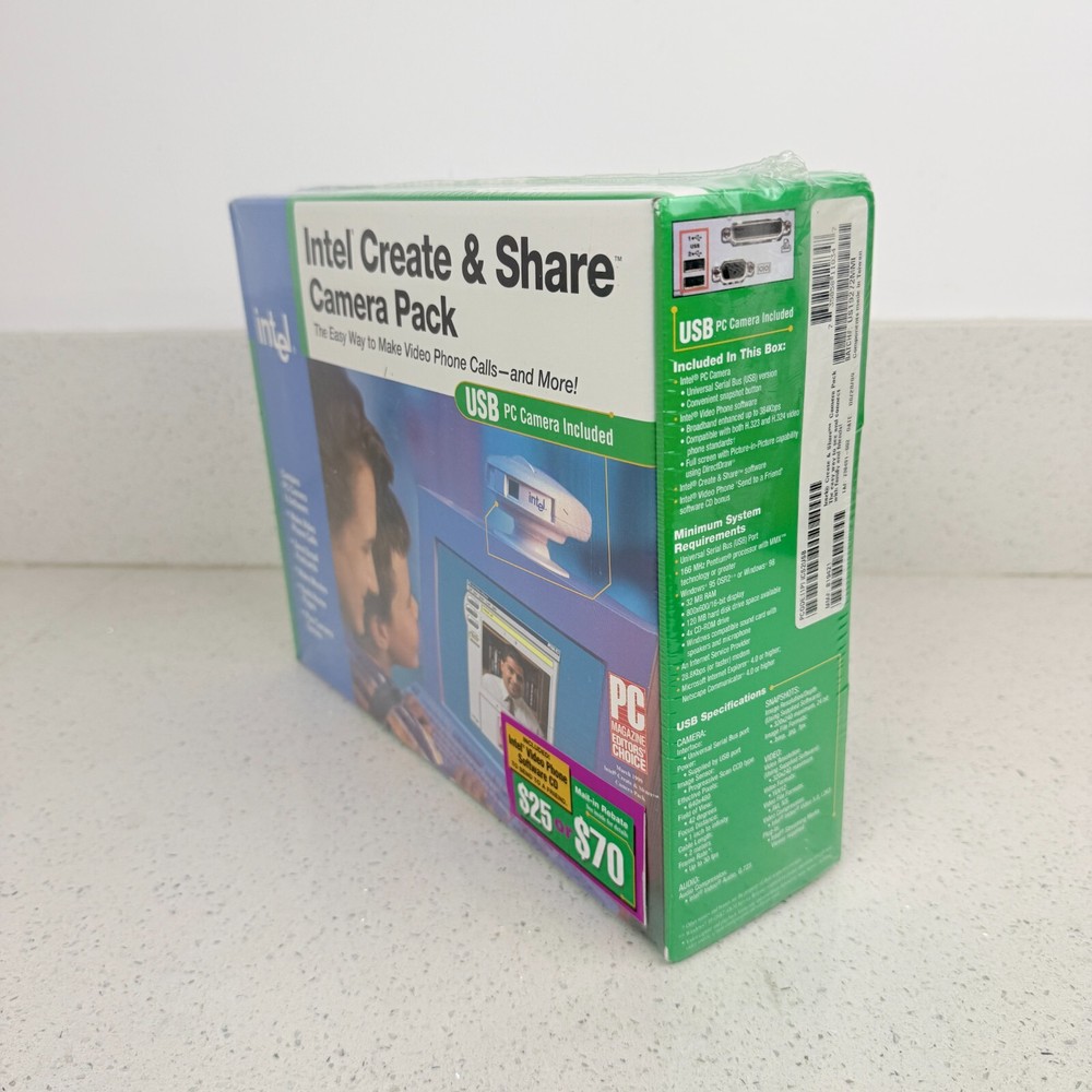 New Sealed Intel Create & Share Camera Pack w/ USB PC Camera Video Capture