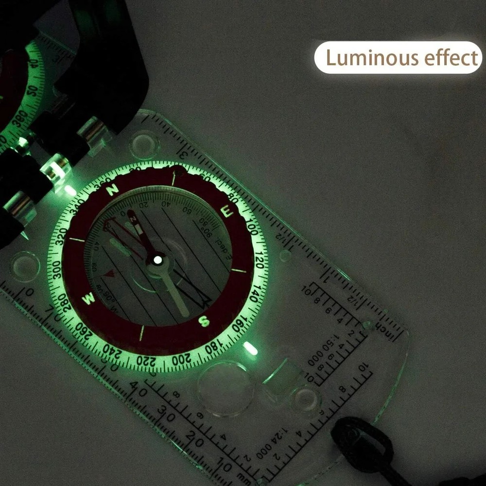 Orienteering Map Compass-Sighting Mirror with Adjustable Declination,Clinometer&