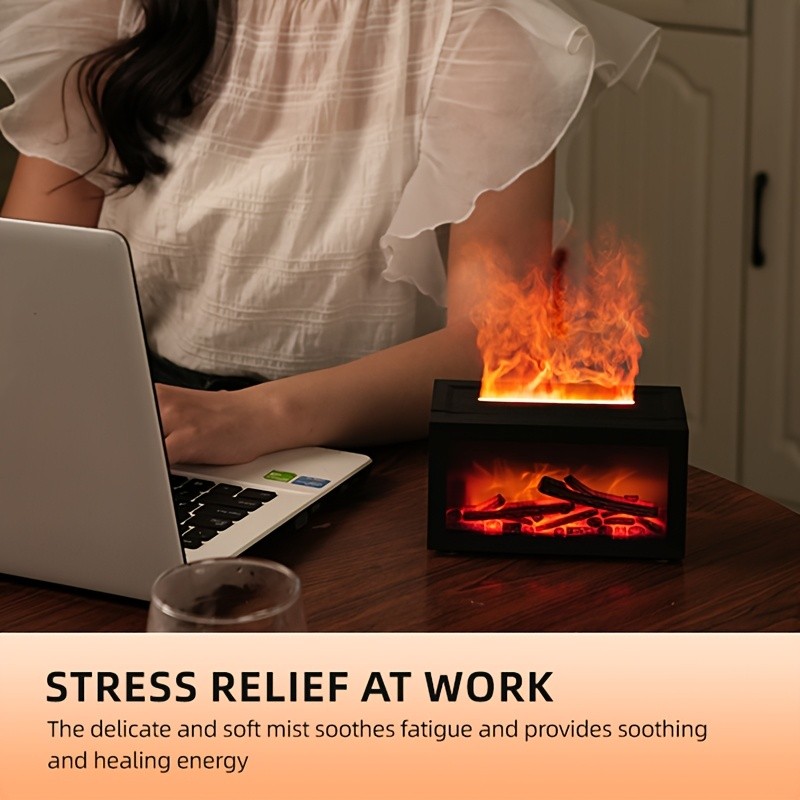 Fireplace Flame Air Diffuser Colors LED Aroma Aromatherapy Ultrasonic Humidifier