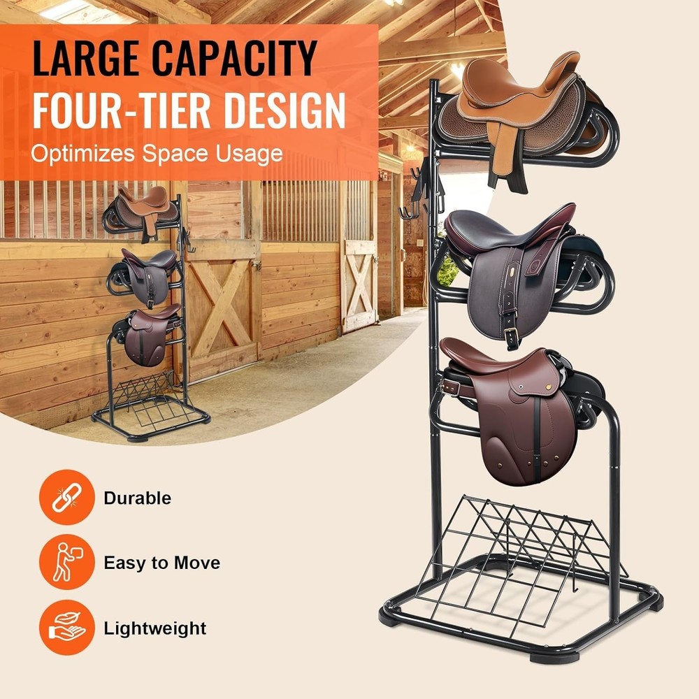 Multi-Functional Freestanding Saddle Blanket Holder with Durable Construction