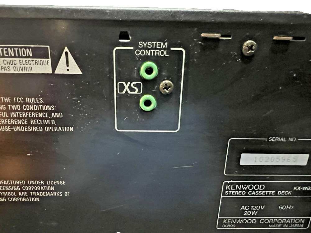 KENWOOD Stereo Double Cassette Deck Model: KX-W891