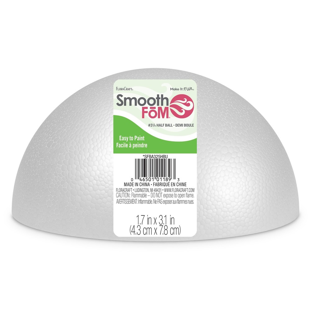 FloraCraft SmoothFoM Half Ball-1.7"X3.1" - 4 Pack