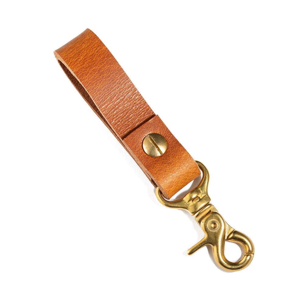 Leather Belt Loop Key Holder Keychain Brass Clasp Hook Swivel Snap