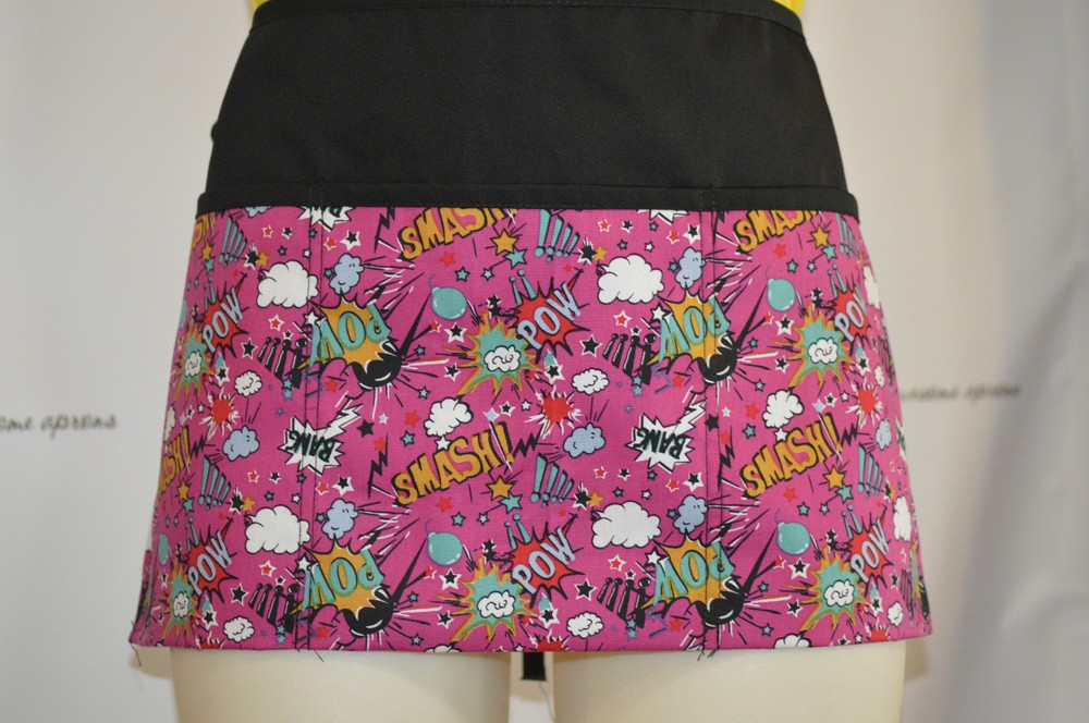 3 pocket waist aprons for servers assorted prints from solid to assorted prints