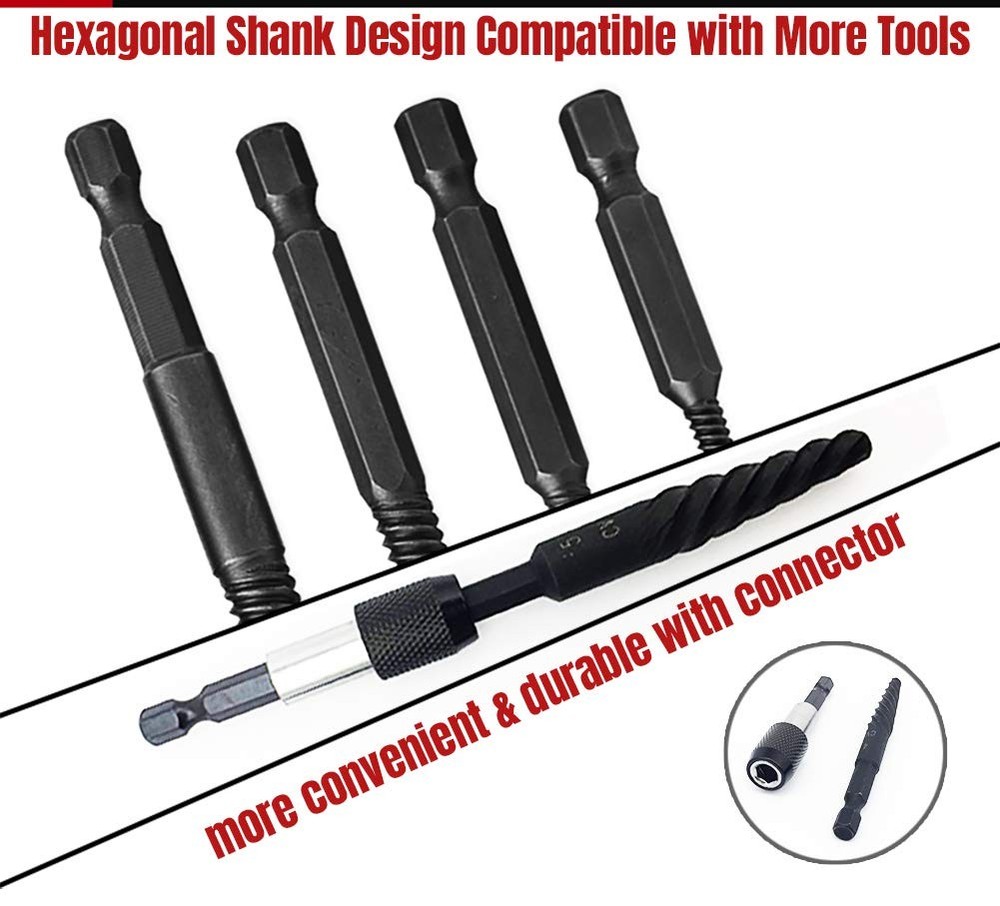 NORTOOLS 6 PCS Broken stud extractor kit Damaged onesize, 6 Pcs-coarse Thread