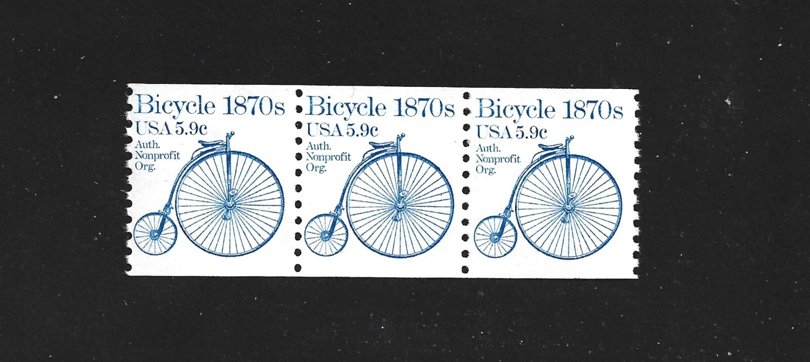 US STAMP 1901 STRIP OF 3 BLUE BICYCLE 5.9c MINT NH OG FREE SHIP