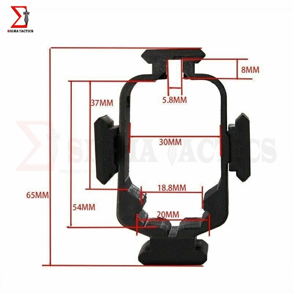 Mount Sight Universal Pistol Tactical Scope Laser Flashlight 20mm Rail Mount BLK