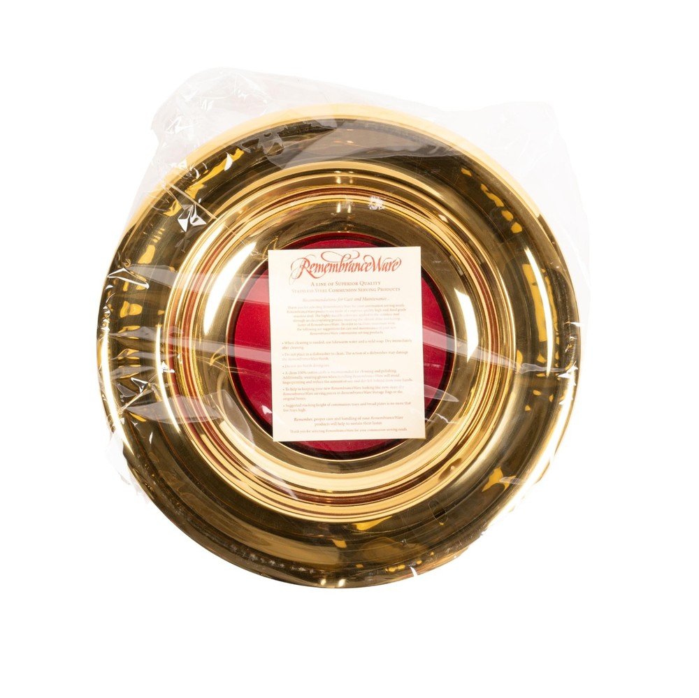 RemembranceWare Offering Plate, Brass with Red Felt