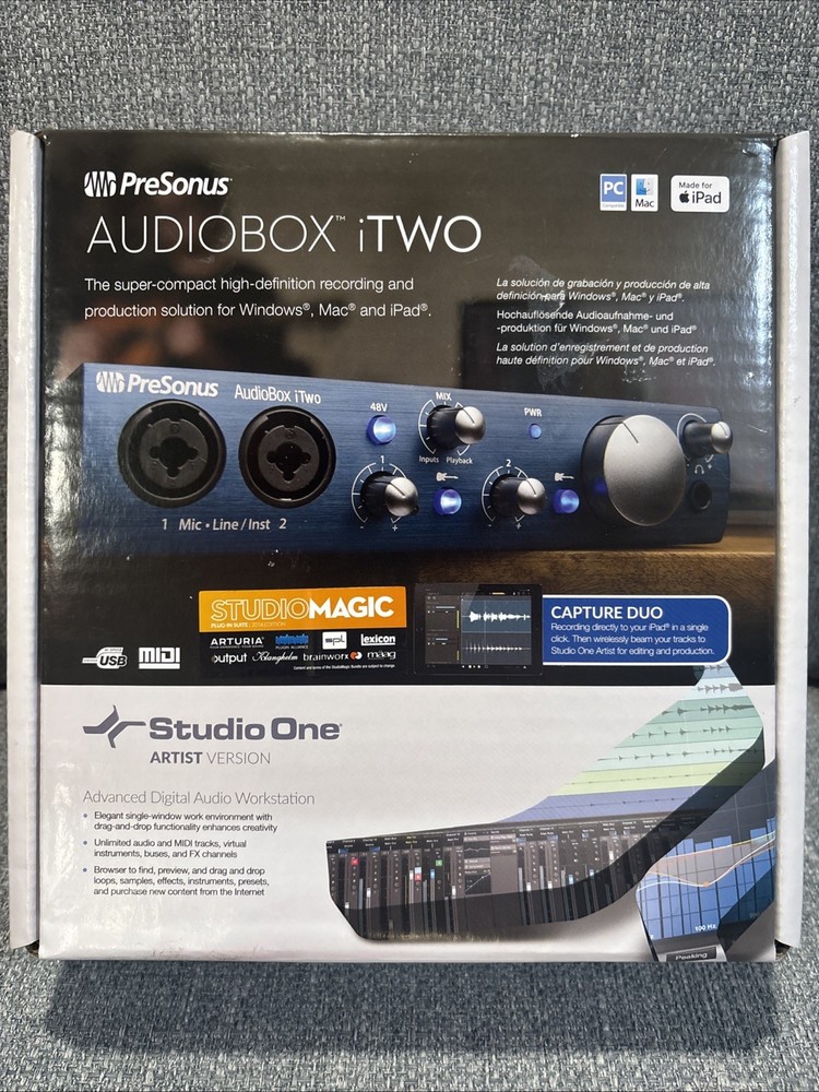 Presonus Audiobox iTwo USB iPad/PC/Mac Recording System Interface New