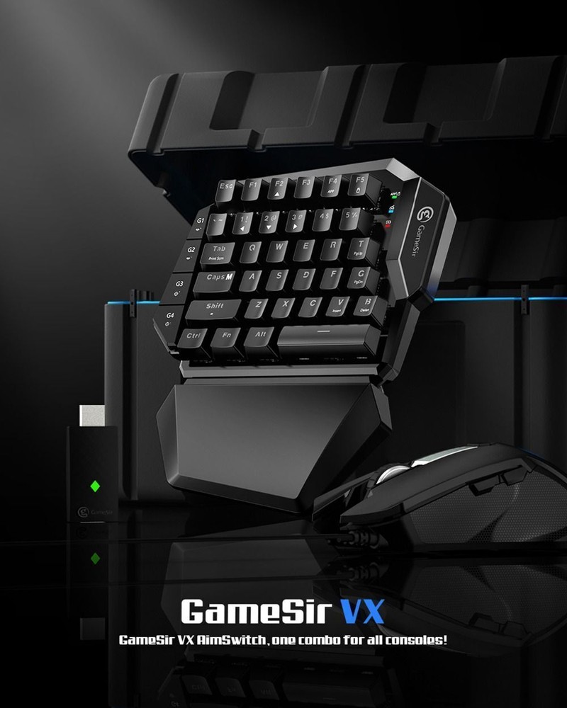 GameSir VX Single Hand Wireless Gaming Keyboard Mouse for PS4 Xbox Switch PC