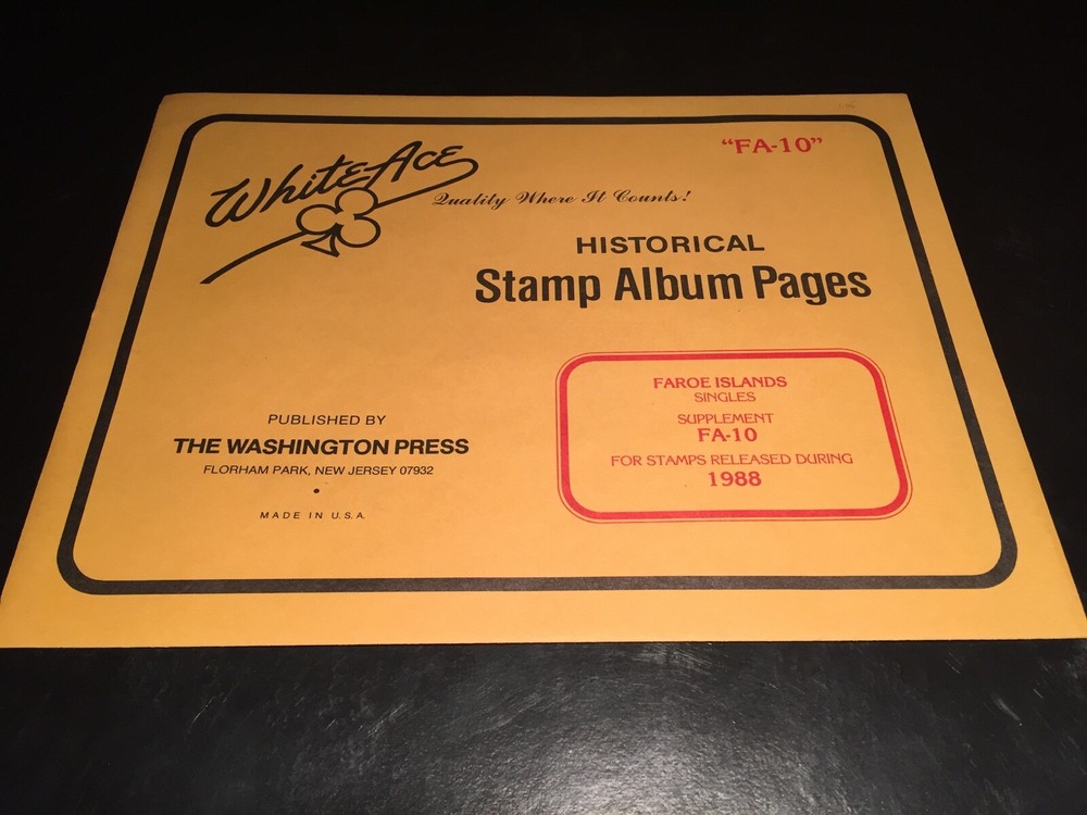 New White Ace Pages Faroe Islands Singles Supplement FA-10- 1988